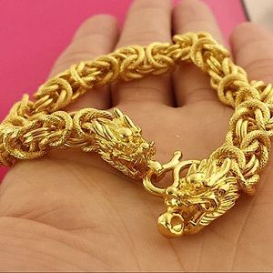 24K GOLD PLATED DRAGON VIKING BRACELET